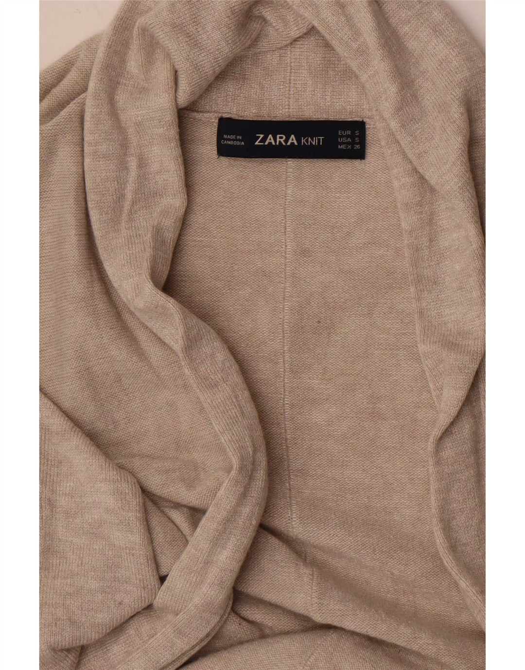 Pulover cardigan deschis pentru femei Zara UK 8 Mic Bej