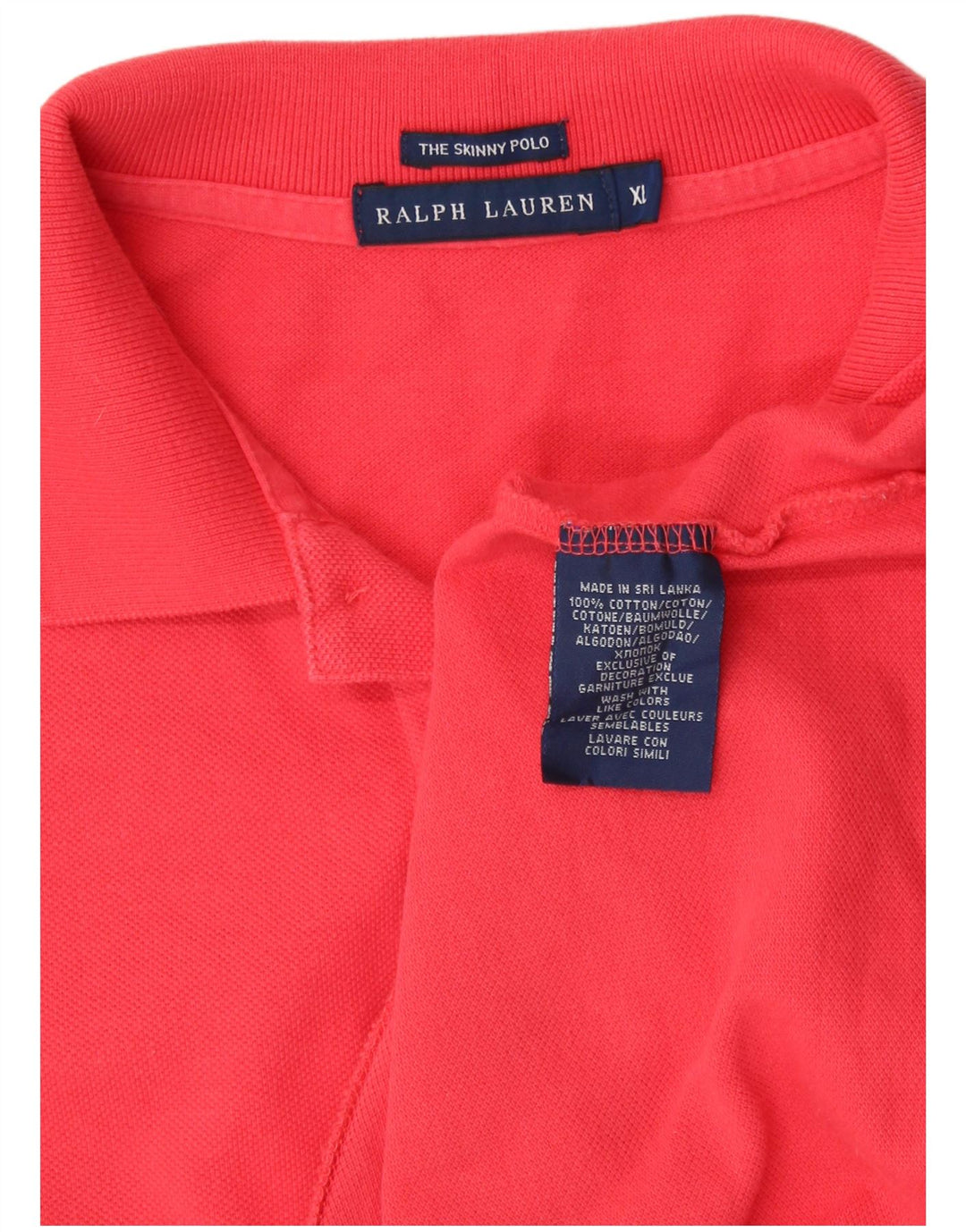 Tricou polo RALPH LAUREN pentru femei, UK 18 XL, bumbac roșu