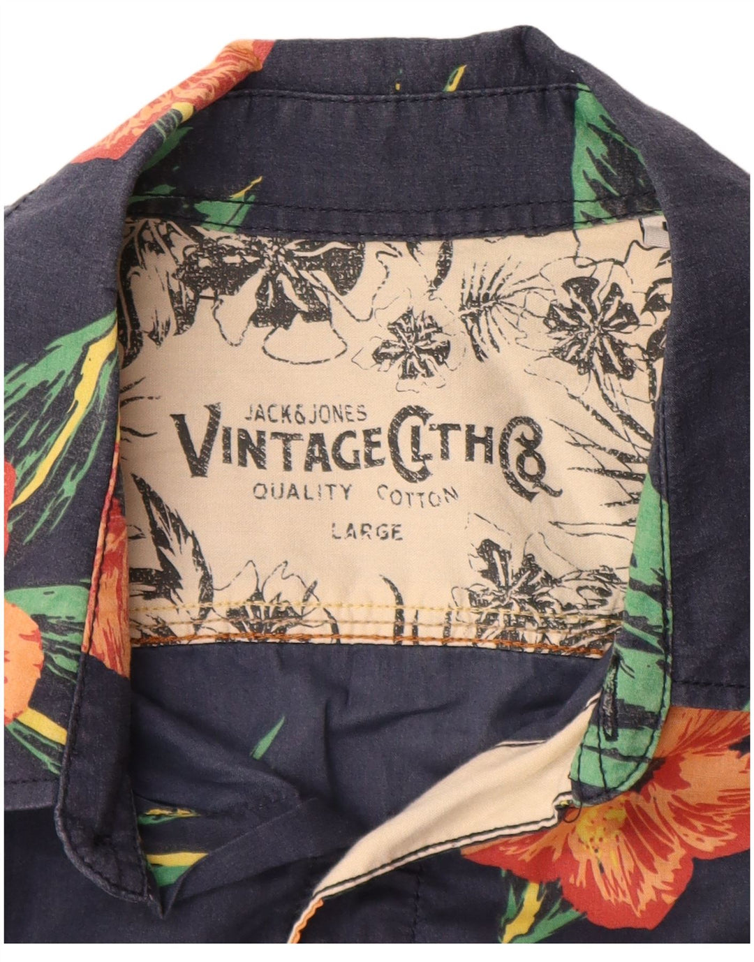 Cămașă cu mânecă scurtă pentru bărbați JACK & JONES, mare, albastru, bumbac floral