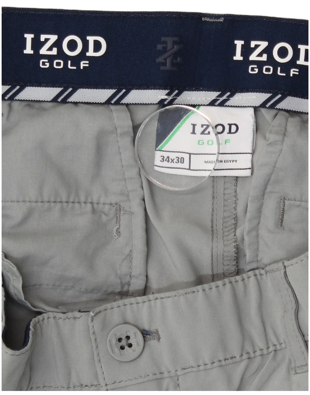 Pantaloni chino pentru bărbați Izod L34 L30 poliester gri