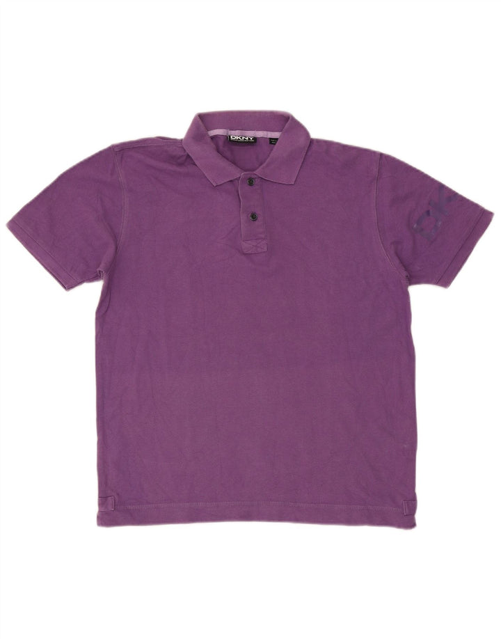 Tricou polo pentru bărbați Dkny, bumbac violet mediu