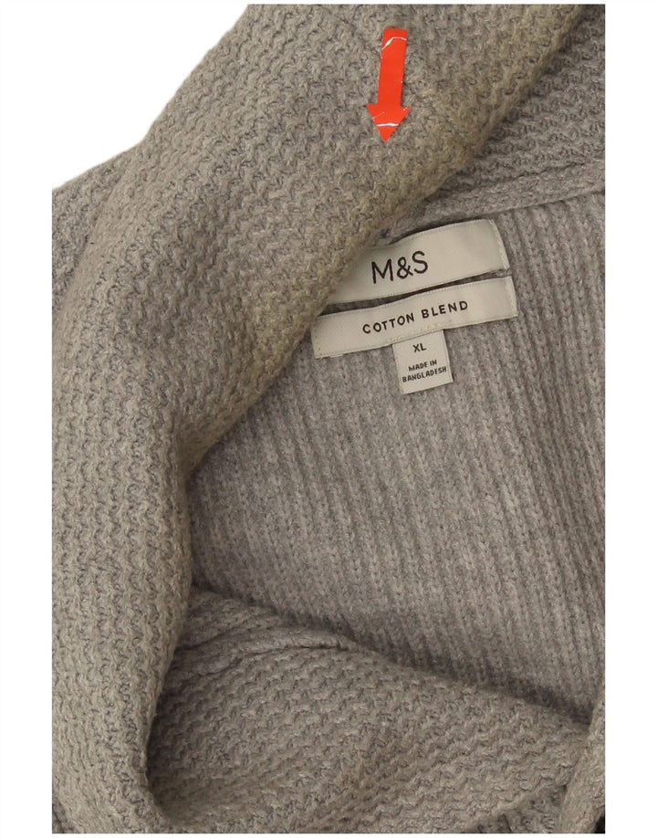 Pulover cardigan pentru bărbați Marks & Spencer XL bumbac gri