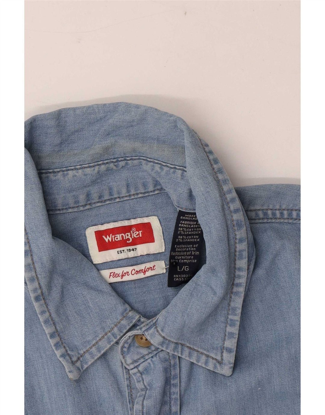 Cămașă din denim Wrangler pentru bărbați, mare, albastru
