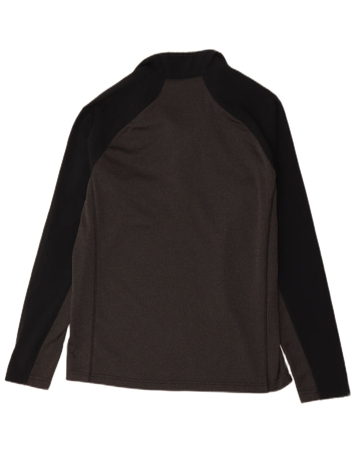 Top cu mânecă lungă Columbia, cu fermoar, gri mediu, poliester color bloc