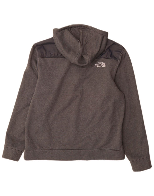 Pulover The North Face pentru bărbați, cu fermoar și gât, din poliester color bloc mare, gri