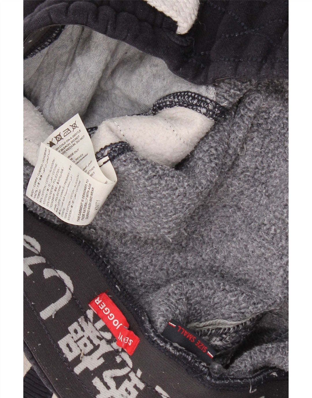 SUPERDRY Pantaloni de trening grafic pentru bărbați, mici, albastru bleumarin