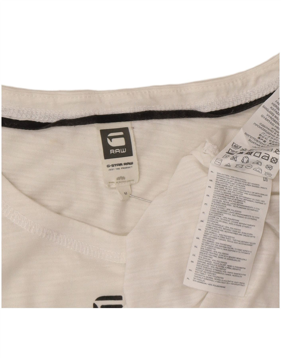 Tricou grafic pentru bărbați G-Star Top mediu alb bumbac cu pete