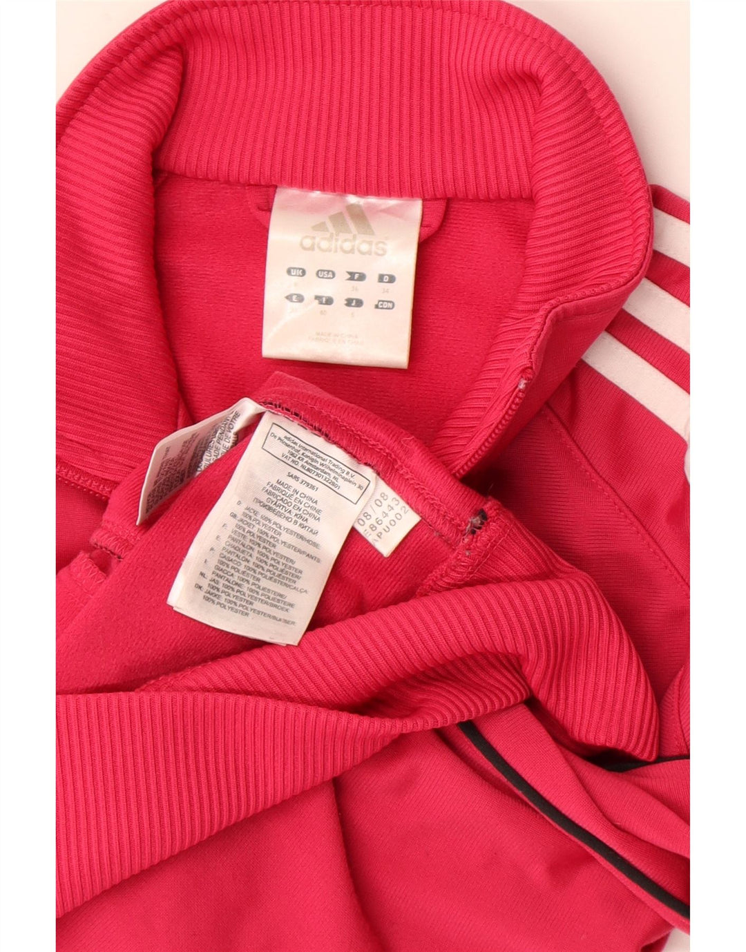Jachetă de trening pentru femei Adidas UK 8, poliester roz mic