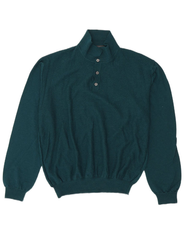 Marks & Spencer Pulover cu gât polo pentru bărbați, 2XL, verde acrilic