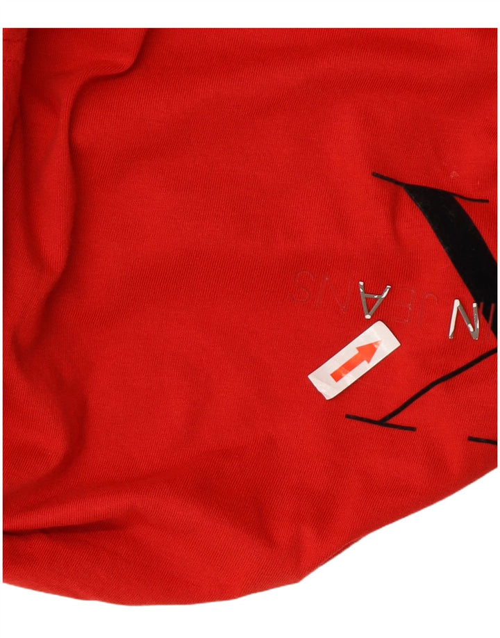 CALVIN KLEIN JEANS Tricou cu grafic pentru femei Top UK 14 Bumbac roșu mediu