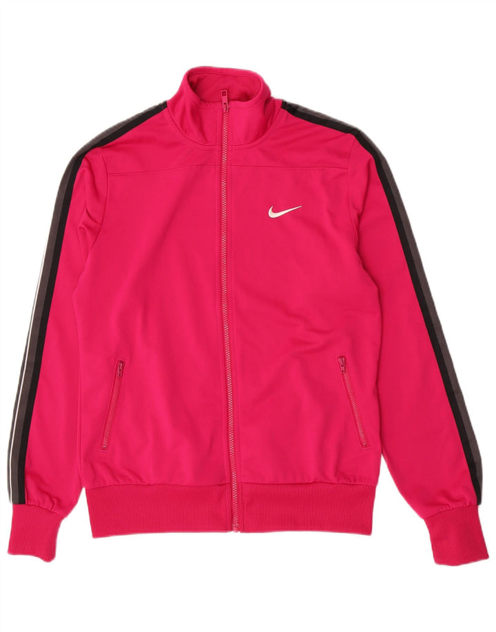 Jachetă de top pentru trening Nike pentru femei UK 14, mare, roz, poliester color bloc