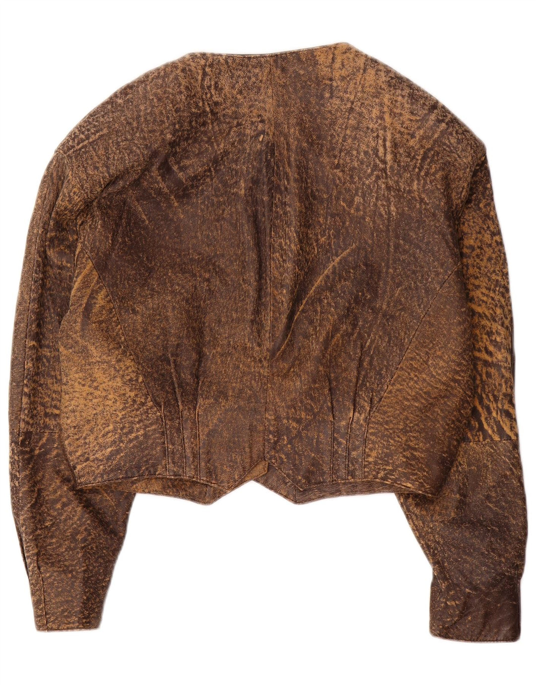 Jachetă din piele vintage pentru femei IT 42 Medium Brown Animal Print
