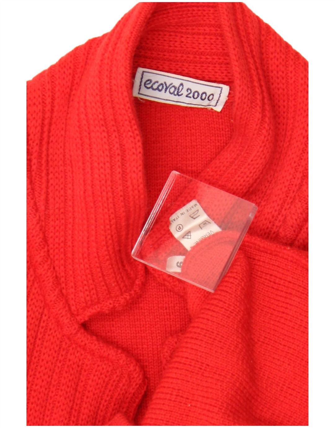 Pulover Cardigan Vintage pentru Damă US 6 Medium Red Lână virgină