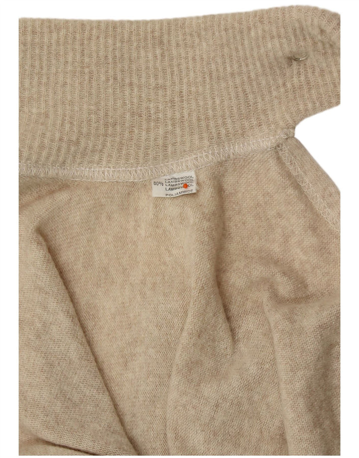Pulover poncho VINTAGE pentru femei, mărime unica, bej, lână de miel