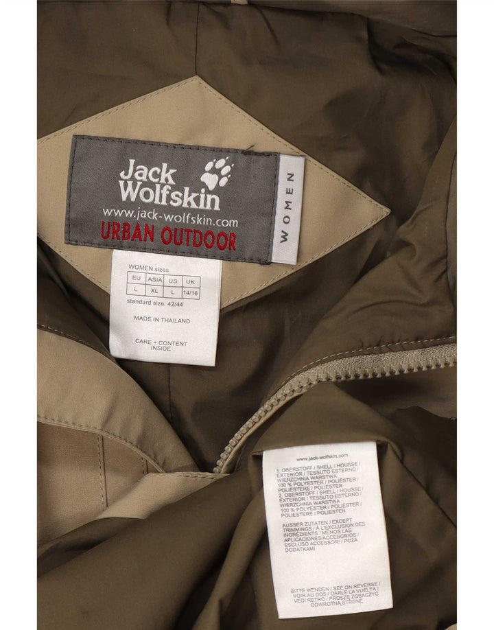 Jack Wolfskin Jachetă cu glugă pentru femei UK 14/16 Poliester kaki mare