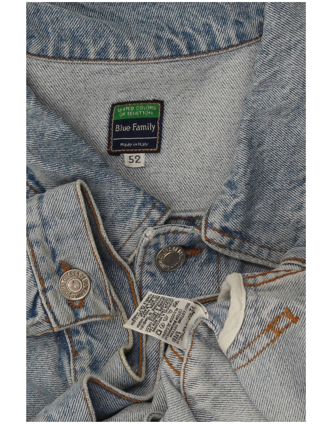 Jachetă de blugi pentru bărbați Benetton IT 52 XL Bumbac albastru