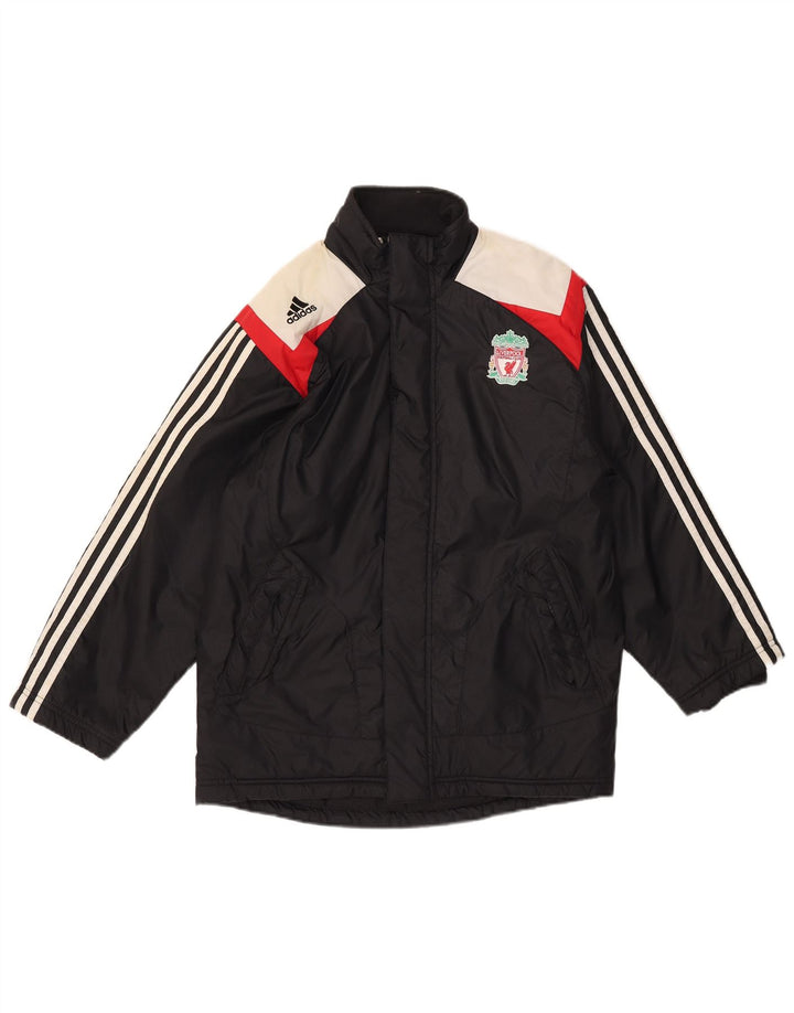 Jachetă căptușită cu grafică Adidas pentru băieți, 11-12 ani, nailon negru color bloc