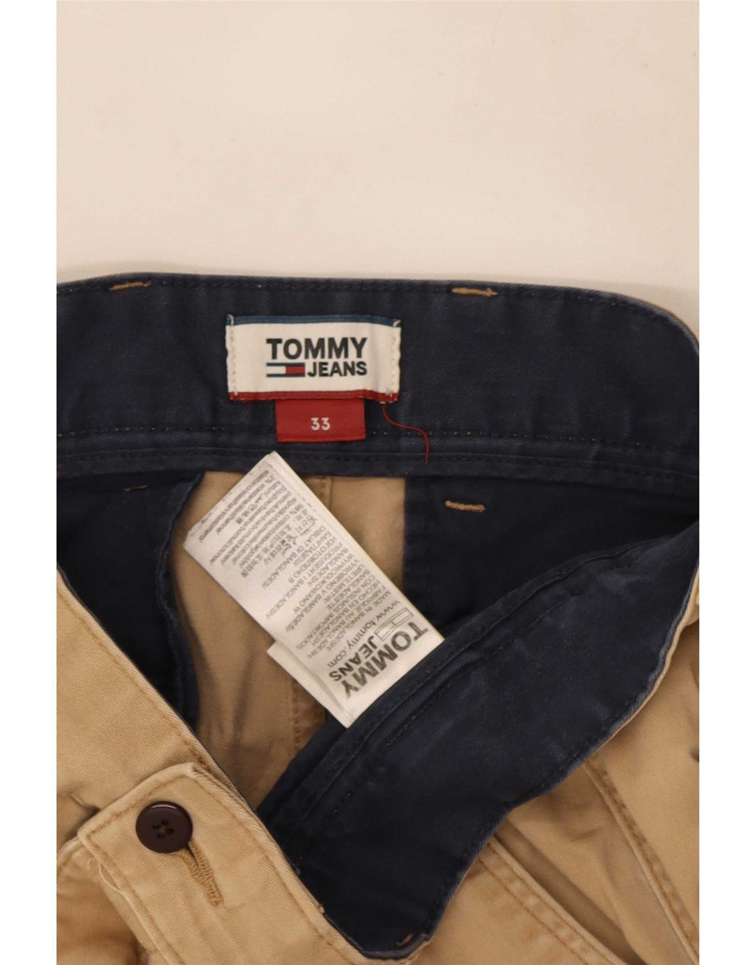 Pantaloni scurți chino pentru bărbați Tommy Hilfiger W33 bumbac mediu bej