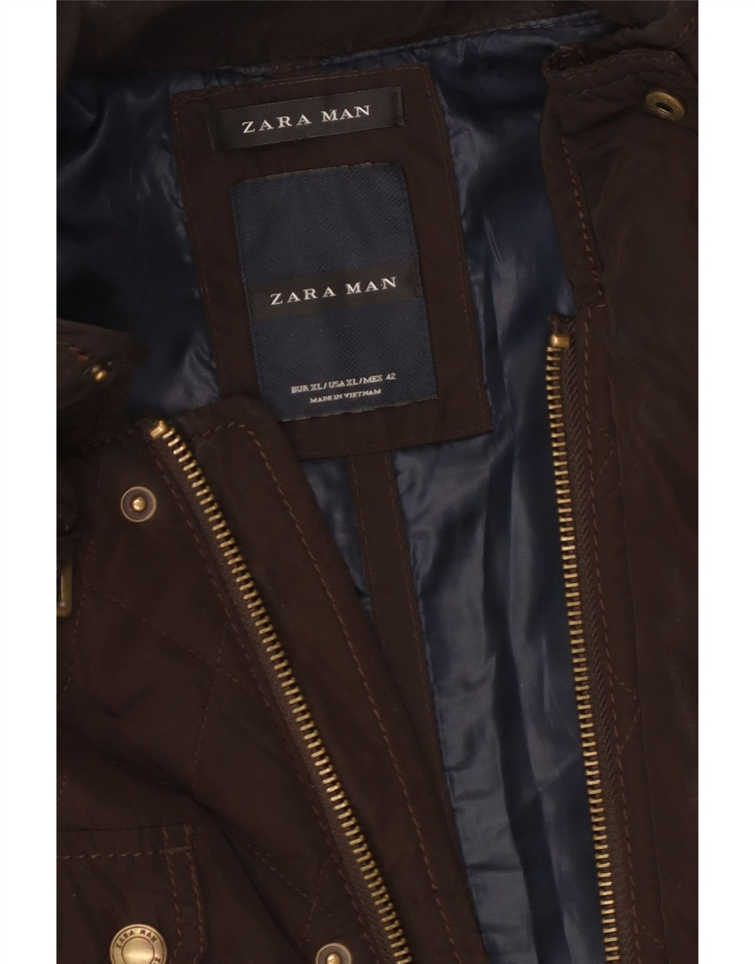 Jachetă militară matlasată pentru bărbați Zara UK 42 XL maro