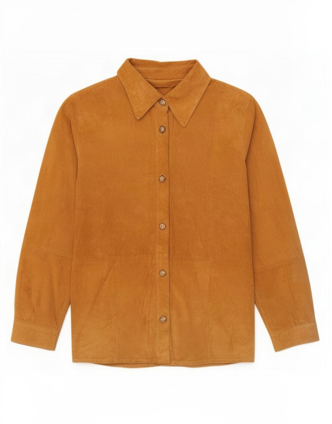 Cămașă Vintage pentru Damă Cămașă din piele intoarsa IT 44 Medium Beige