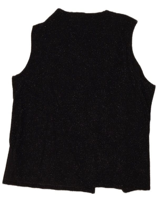 Pulover cardigan fără mâneci pentru femei Primavera Firenze IT 53 2XL Negru