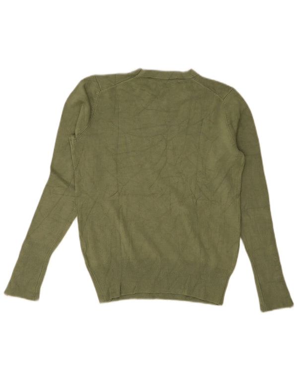 Pulover pentru damă Zara Crop Crew Deck Pulover UK 12 Medium Green Viscose