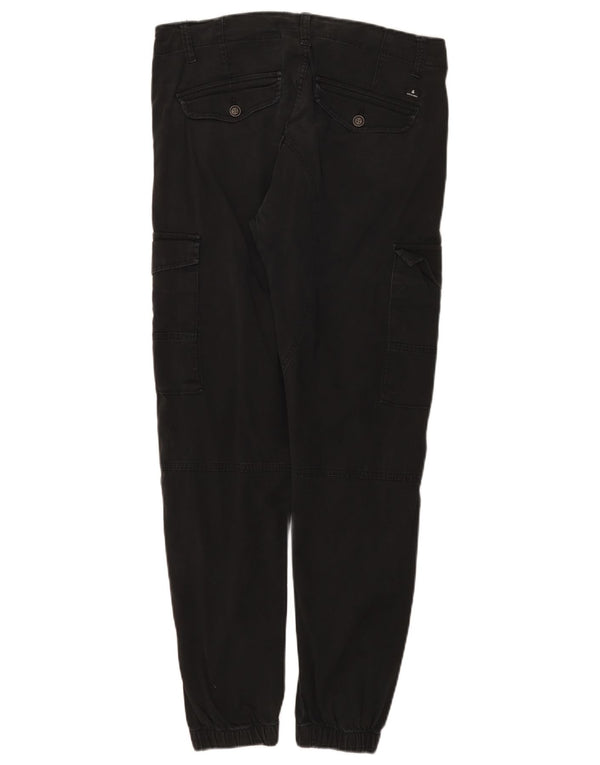 Pantaloni cargo Jack & Jones pentru bărbați Paul Tapered Joggers W32 L29, bumbac negru