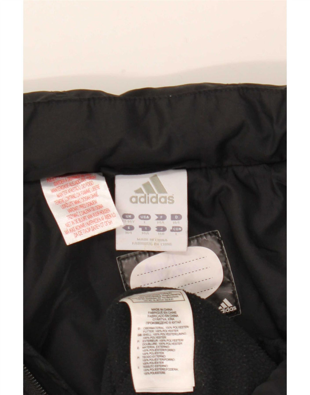 Jachetă de vânt cu glugă Adidas pentru băieți 13-14 ani, poliester negru