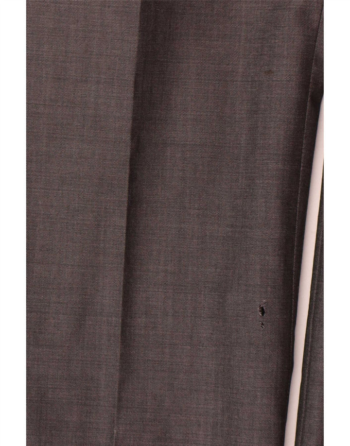 Pantaloni de costum drept bărbați Marks & Spencer Autograph L32 L31 Lână gri