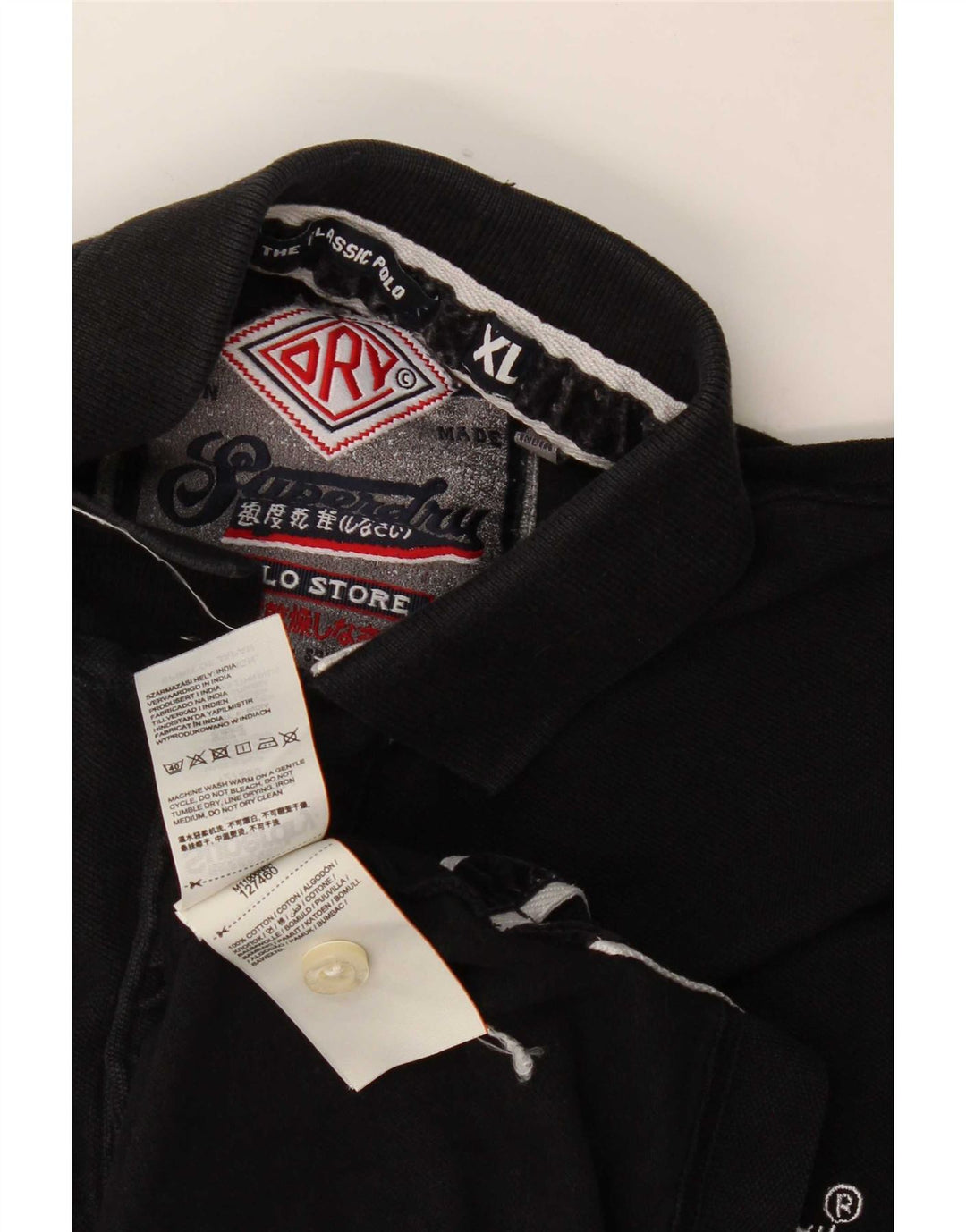 Tricou polo pentru bărbați Superdry XL, bumbac negru