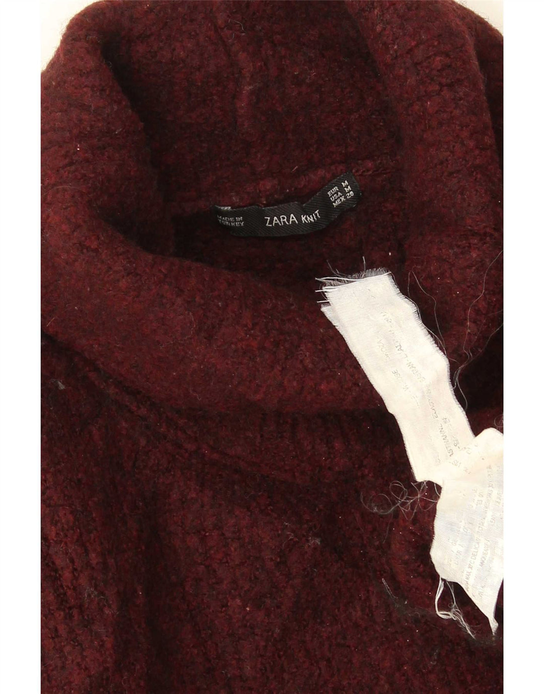 Pulover de damă Zara supradimensionat cu gât rulat, viscoză maro medie UK 14