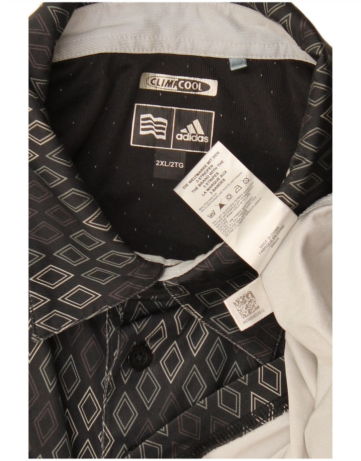Tricou polo Adidas Climacool pentru bărbați 2XL Negru Argyle/Diamond Poliester