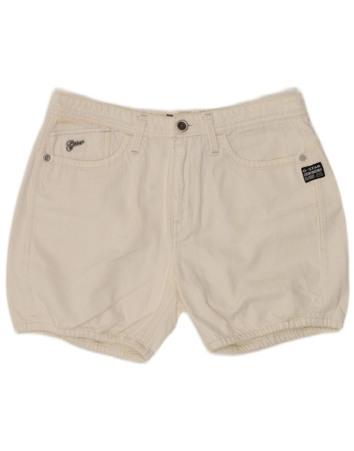 Pantaloni scurti din denim pentru femei G-Star W27 Small Bumbac alb