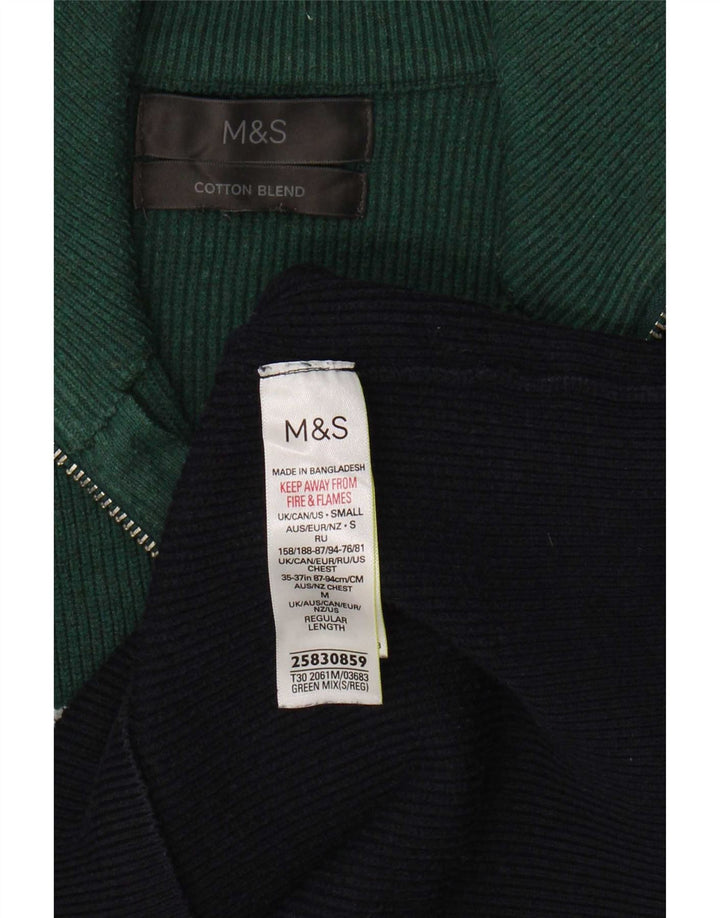 Pulover pentru bărbați Marks & Spencer, cu fermoar, cu decolteu, mic, albastru bleumarin