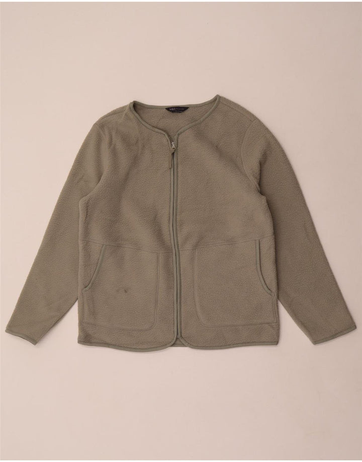 Jachetă fleece pentru femei Marks & Spencer UK 14 Medium Kaki Poliester