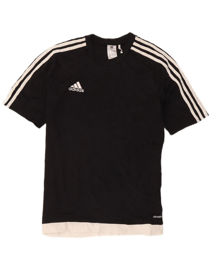 Tricou Adidas Climalite pentru bărbați Top Mediu Negru Poliester Colorblock