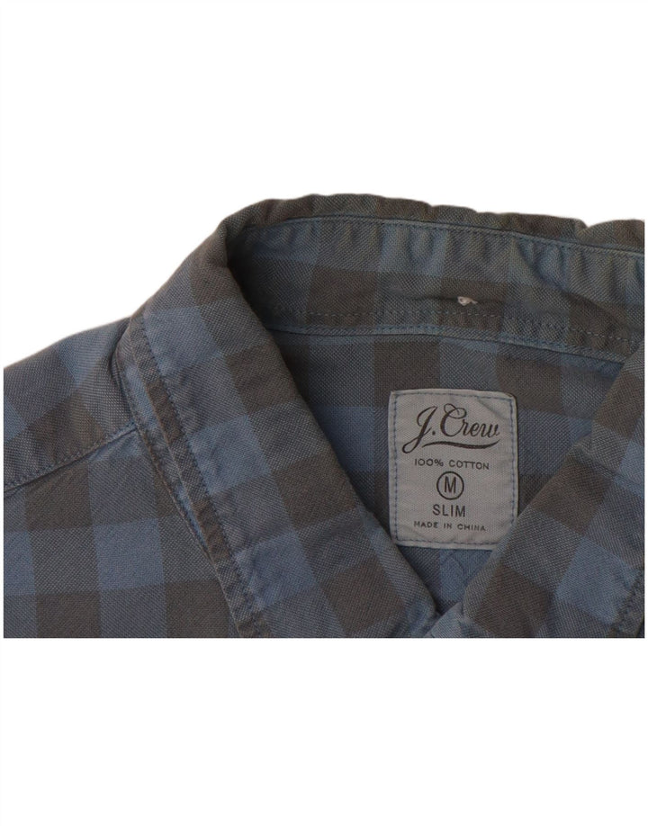 Cămașă subțire pentru bărbați J. CREW, bumbac vichy albastru mediu