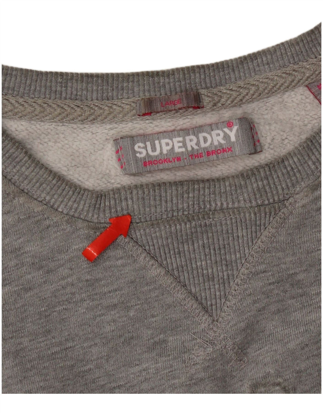 Pulover supradimensionat cu grafic Superdry pentru femei UK 16, bumbac mare, gri