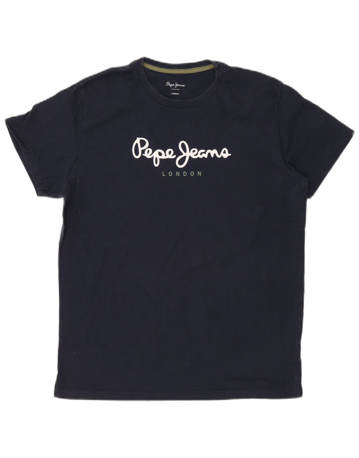PEPE JEANS Tricou grafic pentru bărbați, cu croială obișnuită. Top mare din bumbac bleumarin
