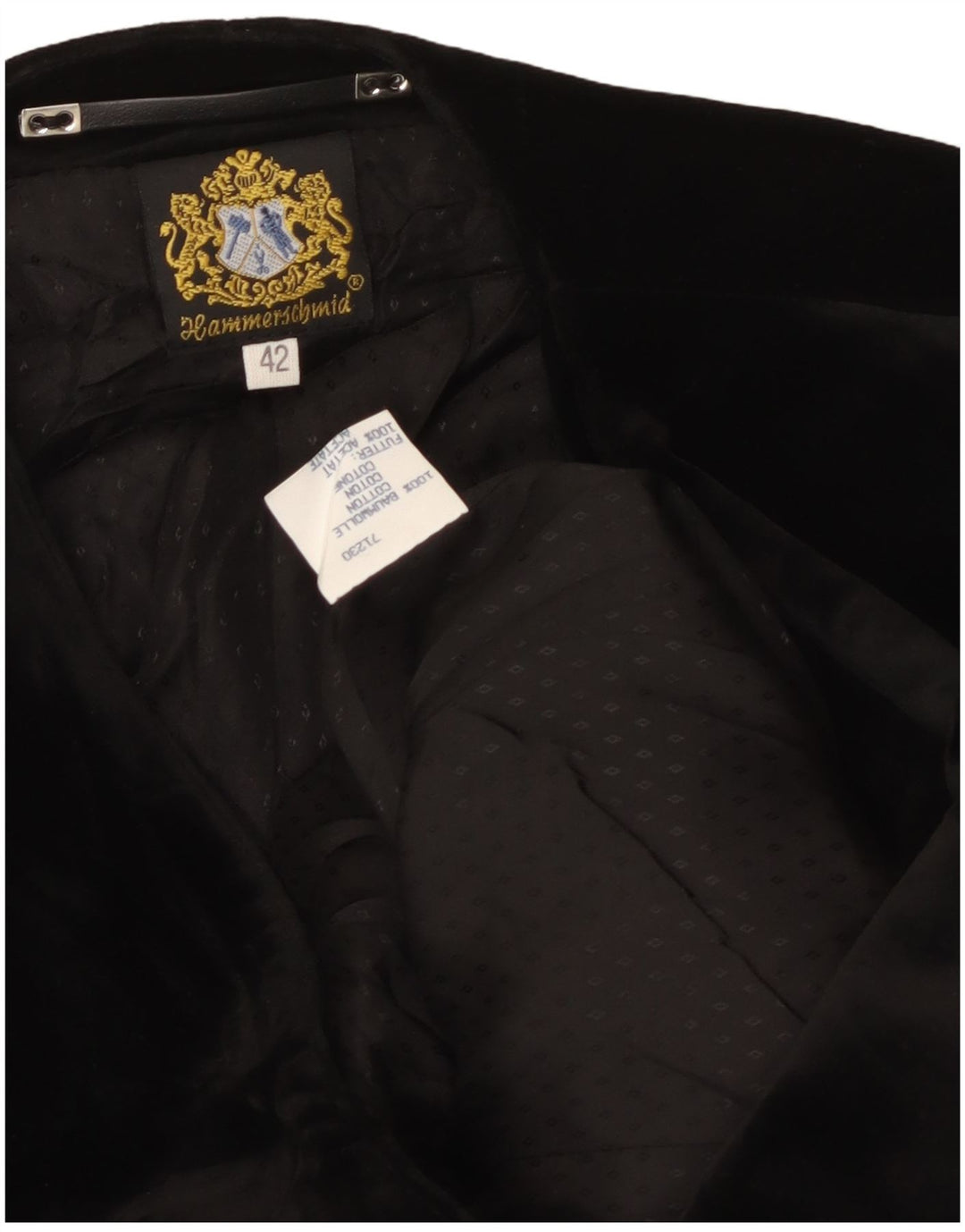 HAMMERSCHMID Jachetă pentru femei din catifea cu 3 nasturi, EU 42, bumbac negru mare