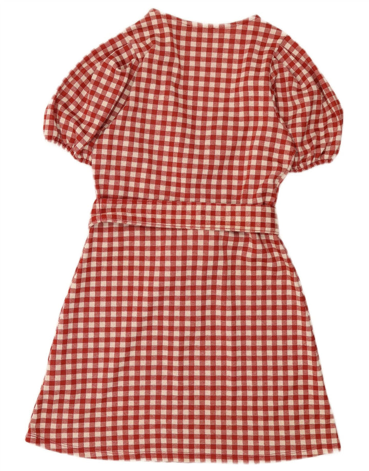 Rochie A-Line pentru Damă Zara UK 8 Mic Roșu Gingham Poliester