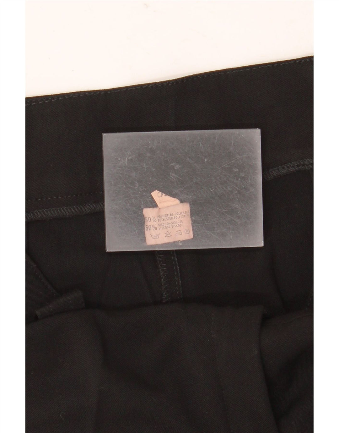 VINTAGE Pantaloni drepti pentru femei Mici L27 L32 Poliester negru