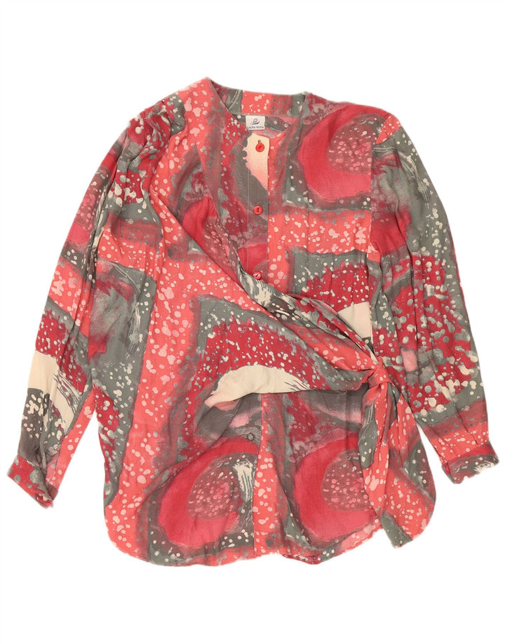 Bluză cămașă cu mânecă lungă cu model abstract pentru femei UK 20 2XL roșu