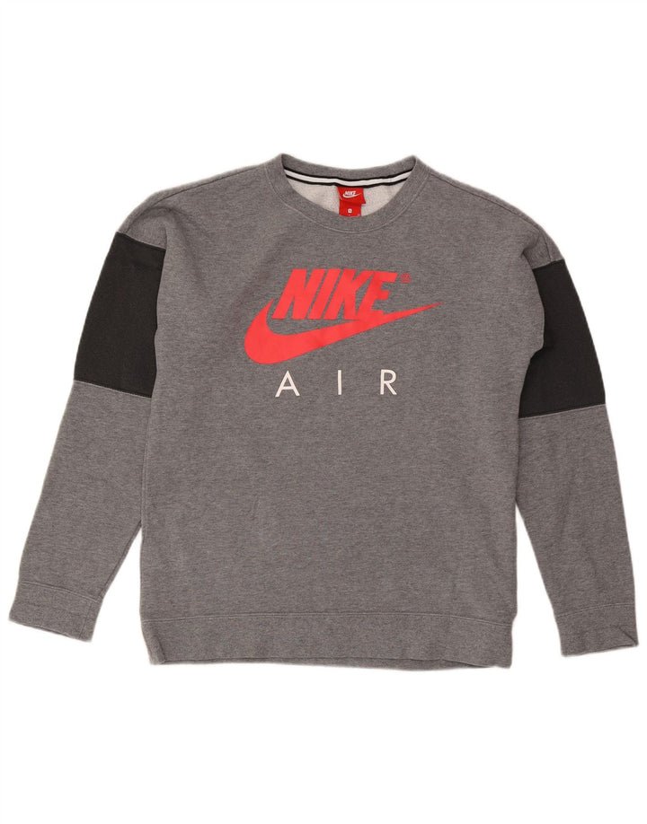 Hanorac grafic pentru bărbați Nike Jumper mic, gri, bumbac color bloc