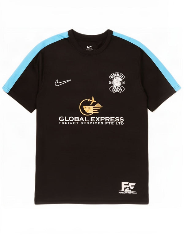Tricou cu grafică subțire Nike Dri Fit pentru bărbați Top 2XL Negru Poliester color bloc