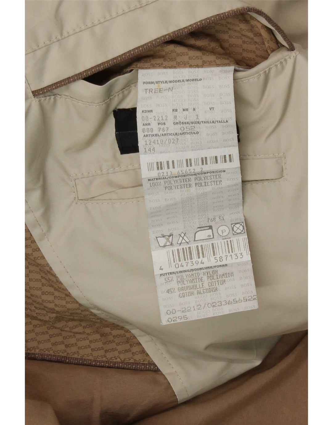 Trench pentru bărbați Hugo Boss EU 52 XL poliamidă bej