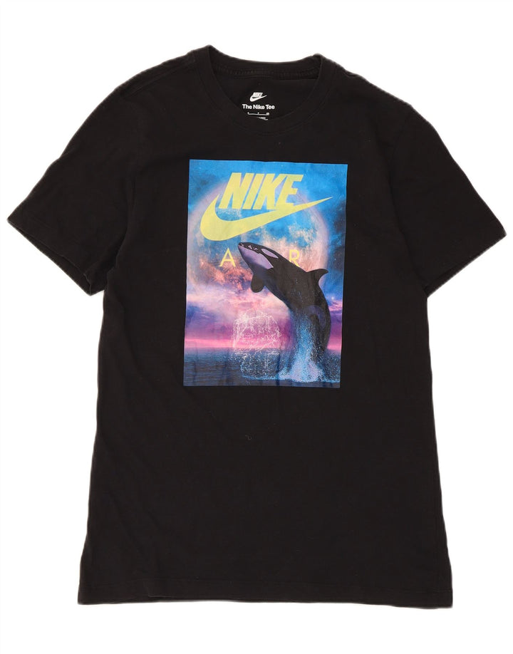 Tricou grafic Nike pentru bărbați Top mic, negru, bumbac
