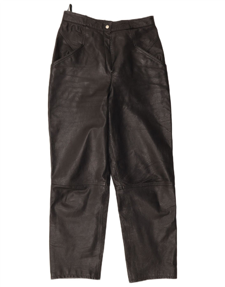 Pantaloni din piele vintage pentru femei W28 L30 negri