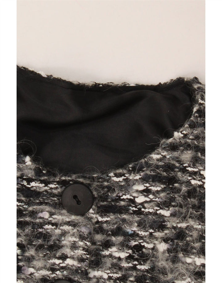 VINTAGE Womens Bolero Jacket UK 12 Medium Grey Flecked