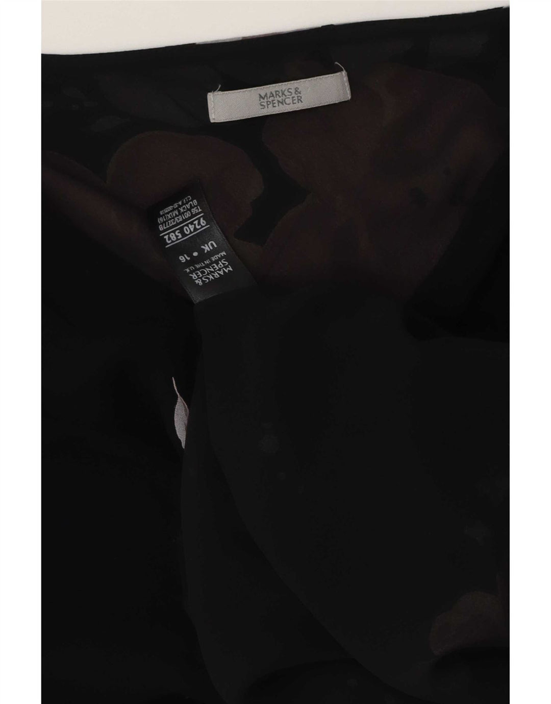 Bluză pentru femei Marks & Spencer, UK 16, mare, negru, poliester floral
